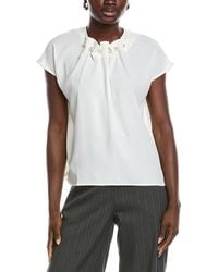 Gracia - Pearl Embellished Neck Top - Lyst