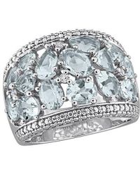 Rina Limor - 4.05 Ct. Tw. Diamond & Aquamarine Cluster Ring - Lyst