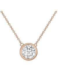 Diana M. Jewels - Diana M. 14K Rose 1.00 Ct. Tw. Lab-Grown Diamond Solitaire Bezel Pendant - Lyst