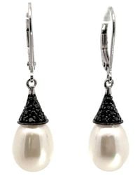 Diamond Select Cuts - 0.30 Ct. Tw. Diamond & 7-8Mm Pearl Earrings - Lyst