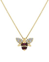 Sabrina Designs - 14k 0.88 Ct. Tw. Diamond & Ruby Bumble Bee Pendant Necklace - Lyst