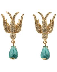 Eye Candy LA - Luxe Collection Crystal Bird Statement Earrings - Lyst