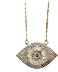 Eye Candy LA - Luxe Collection 14k Plated & Silver Cz Evil Eye Necklace - Lyst