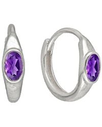 TIRAMISU - 0.60 Ct. Tw. Amethyst Huggie Earrings - Lyst