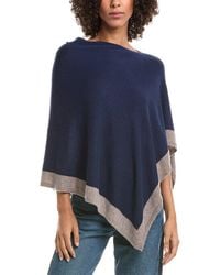Forte - Cashmere Contrast Trim Cashmere Poncho - Lyst