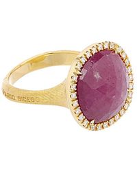 Marco Bicego Jaipur 18k 0.21 Ct. Tw. Diamond & Sapphire Cocktail Ring - Metallic