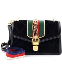 Gucci - Gg Velvet Sylvie Shoulder Bag Small (Authentic Pre-Loved) - Lyst
