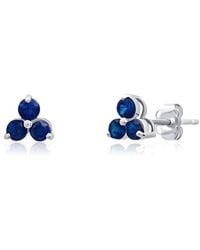 MaxColor - 14K 0.35 Ct. Tw. Lab-Grown Sapphire Studs - Lyst
