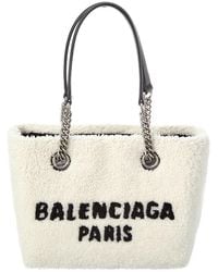 Balenciaga - Duty Free Small Shearling & Leather Tote - Lyst
