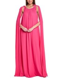 Carolina Herrera - Ruched Neck Halter Gown - Lyst