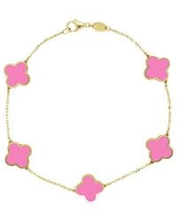 Italian Gold - 14K Agate Clover Stackable Bracelet - Lyst