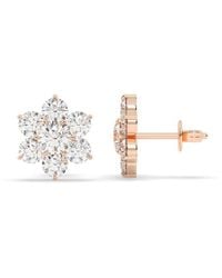 Lab Grown Diamonds - 14K Rose 3.85 Ct. Tw. Lab-Grown Diamond Earrings - Lyst
