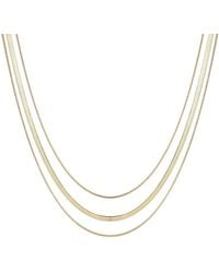 Adornia - Tarnish Resistant 18K Plated Layered Herringbone Necklace Set - Lyst