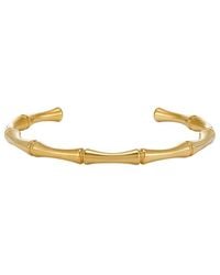 Adornia - 18K Plated Stainless Steel Tarnish-Resistant Bamboo Cuff Bracelet - Lyst