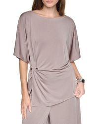 Halston - Short Sleeve Jersey Top - Lyst