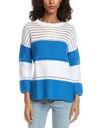 Forte - Textured Wide Stripe Pullover - Lyst