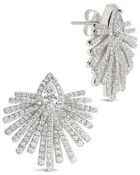 Sterling Forever - Cz Cameron Stud Earrings - Lyst