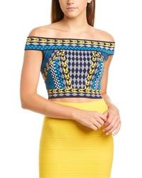 BCBGMAXAZRIA Womens Kayann Off The Shoulder Cropped Top