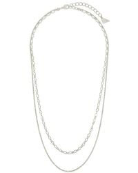 Sterling Forever - Rhodium Plated Serenity Layered Chain Necklace - Lyst