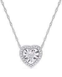 Rina Limor - 14k 0.25 Ct. Tw. Diamond Heart Necklace - Lyst