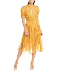 Self-Portrait A-line Dress - Orange