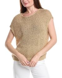 Lafayette 148 New York - Open Stitch Bateau Neck Silk-Blend Sweater - Lyst