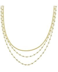 Italian Gold Over Silver - 18K Plated Multi Strand Necklace - Lyst