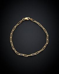 Italian Gold - 14k Paperclip Chain Bracelet - Lyst