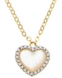 Maitre De Diamant - 18K 0.02 Ct. Tw. Diamond & Pearl Necklace - Lyst