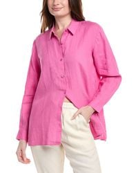 Eileen Fisher - Classic Collar Linen Shirt - Lyst