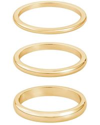 Adornia - 18K Plated Stainless Steel Stacking Band Ring Set - Lyst