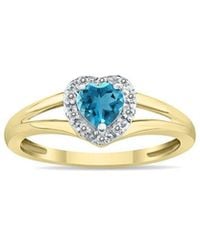 Gem Spark - 14K 0.51 Ct. Tw. Diamond & Topaz Ring - Lyst