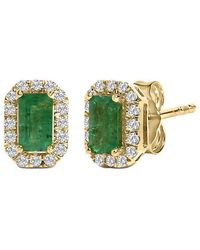 Haus of Brilliance - Colorful Gemstones 14K 0.84 Ct. Tw. Diamond & Emerald Stud Earrings - Lyst