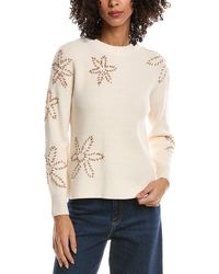 Tahari - Flower Embroidery Sweater - Lyst