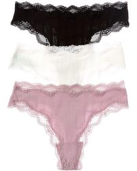 Native Intimates 3 String Honeydew Intimates Intimates 3Pk Lorelai Pointelle Hi-Cut Thong in ...