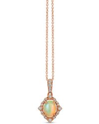 Le Vian - Le Vian 14k Rose Gold 0.77 Ct. Tw. Diamond & Opal Pendant Necklace - Lyst