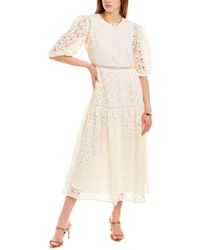 En Saison Guipire Lace Midi Dress - White