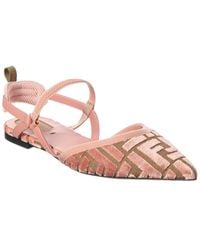 Fendi - Colibri Lite Ff Jacquard Velvet Flat - Lyst