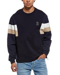 Brunello Cucinelli - Mixed Media Crewneck Sweatshirt - Lyst