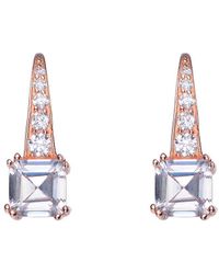 Genevive Jewelry - 18k Rose Gold Vermeil Cz Drop Earrings - Lyst