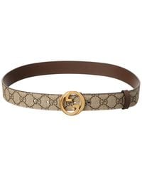 Gucci - Blondie GG Supreme Canvas & Leather Belt - Lyst