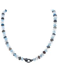 Margo Morrison - 0.57 Ct. Tw. Diamond & Faceted Labradorite, Moonstone, Aquamarine Necklace - Lyst