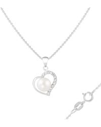 Splendid - 7Mm Pearl Cz Pendant - Lyst