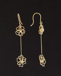 Italian Gold - 14k Graduated Flower Drop Earrings - Lyst