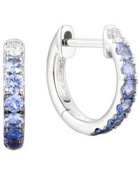Gregg Ruth - 14K 0.47 Ct. Tw. Diamond & Sapphire Huggie Earring - Lyst