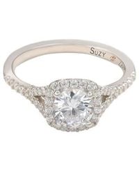 Suzy Levian CZ Jewelry - Suzy Levian Cz Halo Ring - Lyst