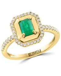 Effy Fine Jewelry - 14K 0.74 Ct. Tw. Diamond & Emerald Ring - Lyst