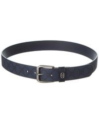 Gucci - Interlocking G Detail GG Supreme Canvas & Leather Belt - Lyst