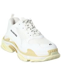 Balenciaga - Triple S Leather & Canvas Sneaker - Lyst