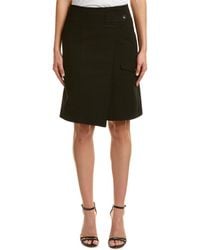 Karen Millen Tailored Faux Wrap Skirt - Black